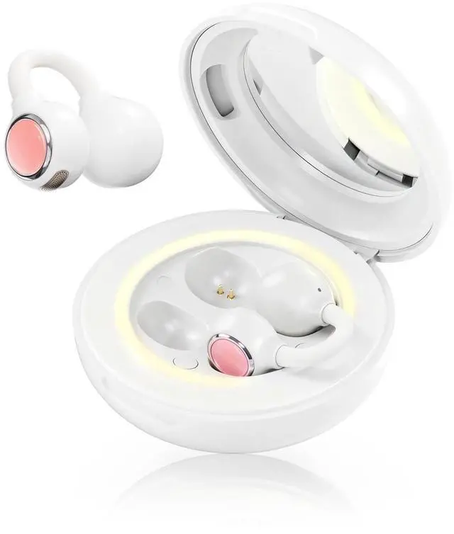 Main image of SoundAI FairyClip A2 Open-Ear Earbuds, Clip On AI Translation Headphones, Wireless Adaptive Comfort Bluetooth 5.4 Waterproof 28H Earphone Makeup Mirror for Sports & Workouts Women Gifts, Dawn P
