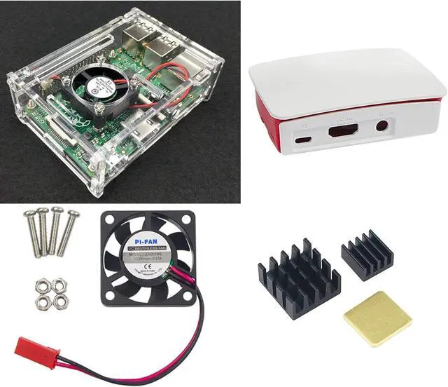 Alt view image 4 of 5 - DIGISHUO 9 in 1 Complete Starter Kit Raspberry Pi 3 Model B Module&Two Cases&HDMI Cable&32G SD Card&Heatsink Kit&P Fan