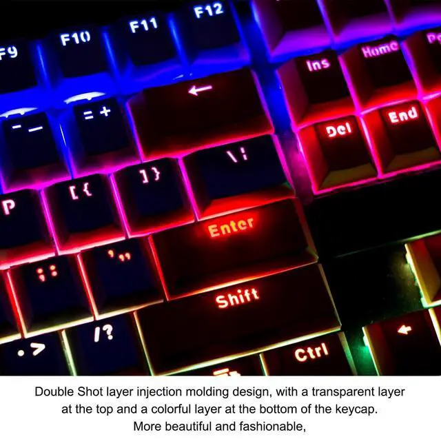 Alt view image 3 of 5 - MECCANIXITY 108 Keys PBT Pudding Keycaps Set OEM Profile Double Shot for Mechanical Keyboard Layout, Sky Blue