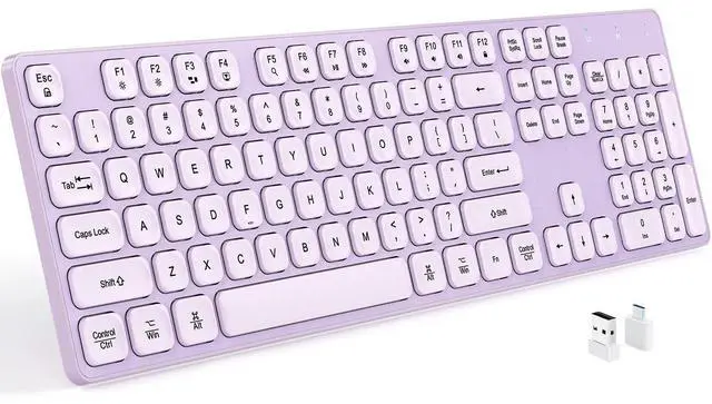 Main image of USB Wired Keyboard for window,Comfortable Quiet Chocolate Keys, Durable Ultra-Slim Wired Computer Keyboard(QWERTY) for PC, Windows 11/10/8/7/XP/Vista KB1430 (KB435 Purple, Wired Keyboard For Windows)