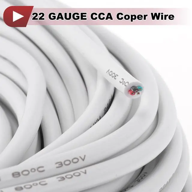 Alt view image 5 of 5 - HEROFFIX Electrical Ground Wire Automotive Power Wire 200FT White TC 1 Pcs 22Gauge 4 Conductor Fully Insulated& Soft Touch Jacket Universal