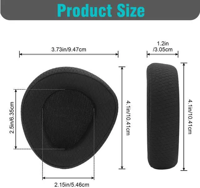 Alt view image 4 of 5 - Ear Cushions Replacement Pads Compatible with ASUS ROG Delta II Headset, Breathable Mesh Earpads with Memory Foam (Mesh Fabric-Black)