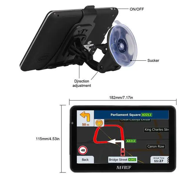 Alt view image 3 of 5 - GPS Navigator for Car Truck RV7 inch Touch Screen Latest 2026 Map,Support Voice Turn Direction Guidance/Speed and Red Light Warning/Custom Truck Routing (Free Lifetime Updates)
