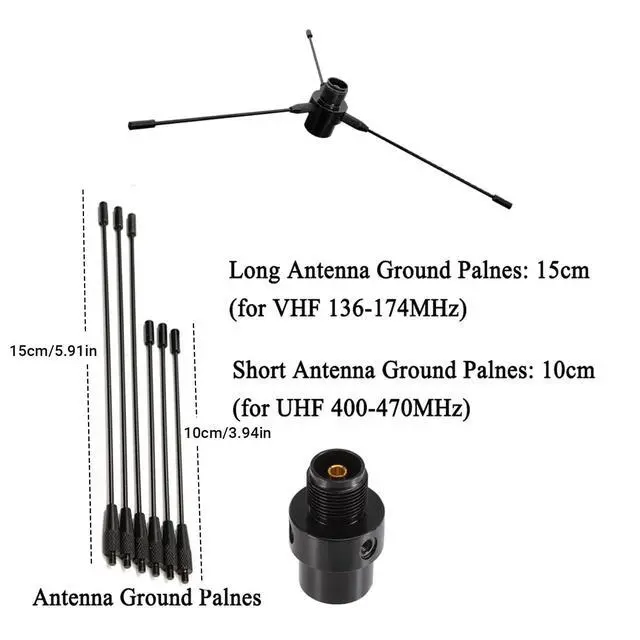 Alt view image 4 of 5 - 25-3000MHz Desktop Police Scanner Antenna Magnetic Base, 2m 70cm Vehicle Mobile HF VHF UHF GMRS Radio Antennas for Scanners Radio, with 16.4ft Cable BNC/SMA/SO239/ VHF UHF Ground Plane