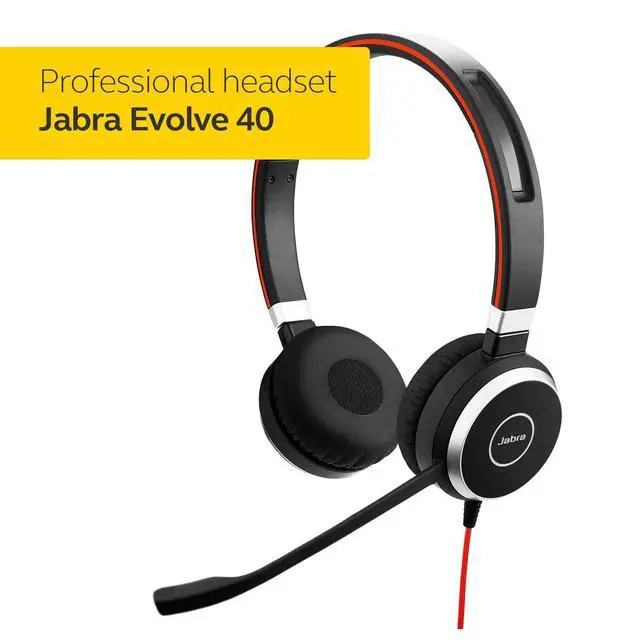 Alt view image 3 of 5 - Jabra Evolve 40 Professional Wired Headset, Stereo, UC-Optimized Telephone Headset for Greater Productivity, Superior Sound for Calls and Music, 3.5mm Jack/USB Connection, All-Day Comfort Design