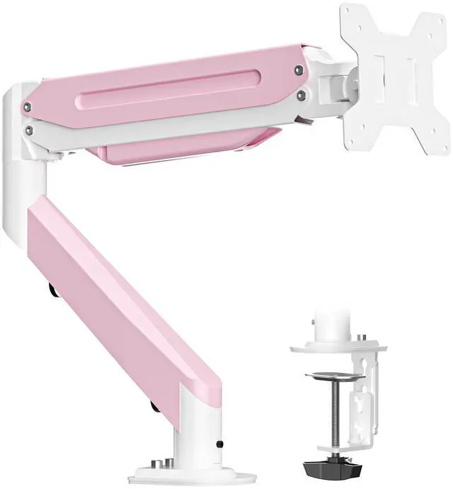 Main image of Suptek Monitor Mount Gas Spring Monitor Arm Desk Mount Fully Adjustable Fits 17 20 22 23 24 26 27 32 35 inch Monitors Weight Capacity up to 24.25 lbs, Pink