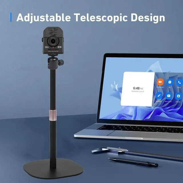 Alt view image 3 of 5 - AceTaken Tabletop Portable Recorder Tripod Stand Holder for Zoom Recorder H1essential,H4essential,H6essential,Q2n,H2n and Tascam DR-05X DR-40X DR-07X X8 Handheld recorders