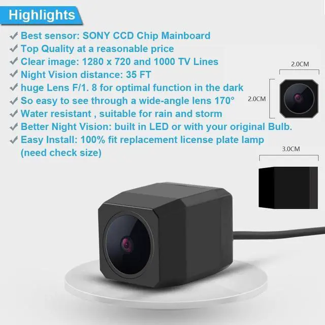Alt view image 5 of 5 - HD IP68 170 Night Vision Reversing Plate Light License Rear View Backup Camera Compatible with BMW 3er E46 Touring Limo Compact Limousine Convertible 4D 5D 316i 318i 320d 323i 328i 330ci 325xi (7021