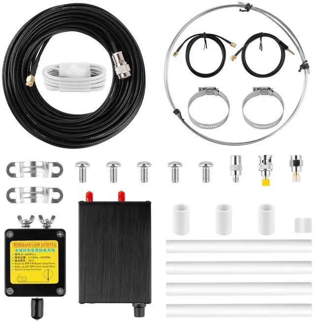 Main image of K-480WLA Portable Active Loop Antenna 0.5MHz-500MHz 30dBi Broadband Receiving Antenna ^^ Built-in Filter ^^ LW/MW/SW/FM/VHF/HF/Air 6 Meters SDR Ham Radio Antenna with 1800mAh Battery (10m)