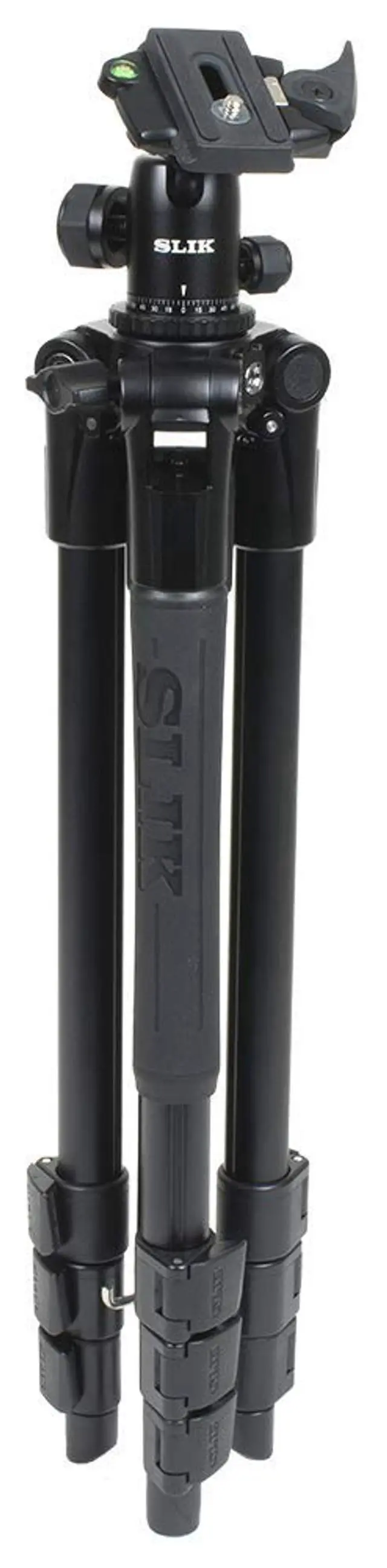 Alt view image 2 of 5 - SLIK PRO AL-324-BH4 Aluminum Tripod Kit w/SBH-400 Ball Head 55" Tall (613-360) - Rapid Flip Mechanism - Folds Down to 20", Weighs 3.4lbs, Supports 8.8lbs