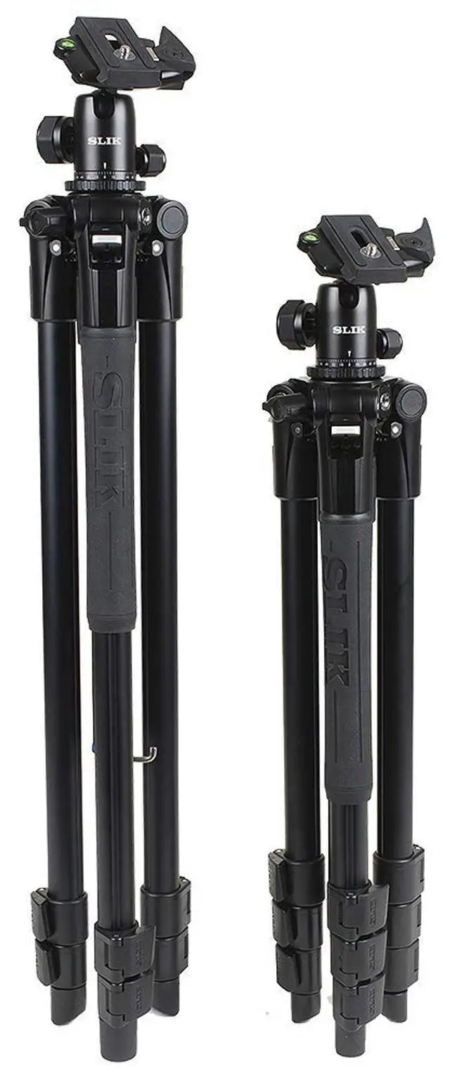 Alt view image 3 of 5 - SLIK PRO AL-324-BH4 Aluminum Tripod Kit w/SBH-400 Ball Head 55" Tall (613-360) - Rapid Flip Mechanism - Folds Down to 20", Weighs 3.4lbs, Supports 8.8lbs