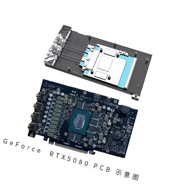 Alt view image 3 of 5 - Copper GPU Water Cooling Block GPU Waterblock for Gigabyte RTX 5070 Ti Gaming 16G OC