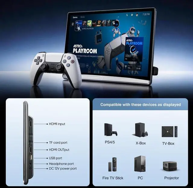 Alt view image 5 of 5 - 13.3" Android Car TV Headrest Video Player for Back Seat, Support 5G WiFi Phone Link Bluetooth Airplay USB HDMI in/Out Portable TV Monitor Touchscreen