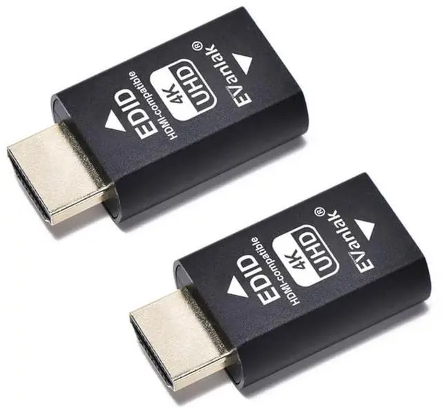 Main image of EVanlak 3rd Generrtion Hdmi Edid Emulator Passthrough Eliminated Emulator Adapter Work with Mac Thunderbolt to HDMI Switches/Extender/AV Receiver/Video Splitters 4k- 3840x2160@60Hz-2pack