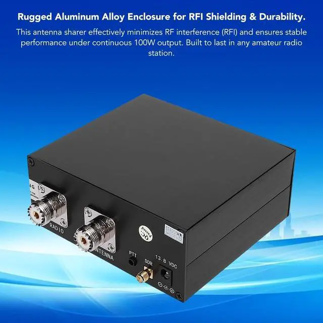 Alt view image 3 of 5 - Antenna Sharer SDR Transceiver 100W Antenna TR Switch DC 160MHz Aluminum Alloy Box Device 13.8V DC 200mA with Host, Power Cord