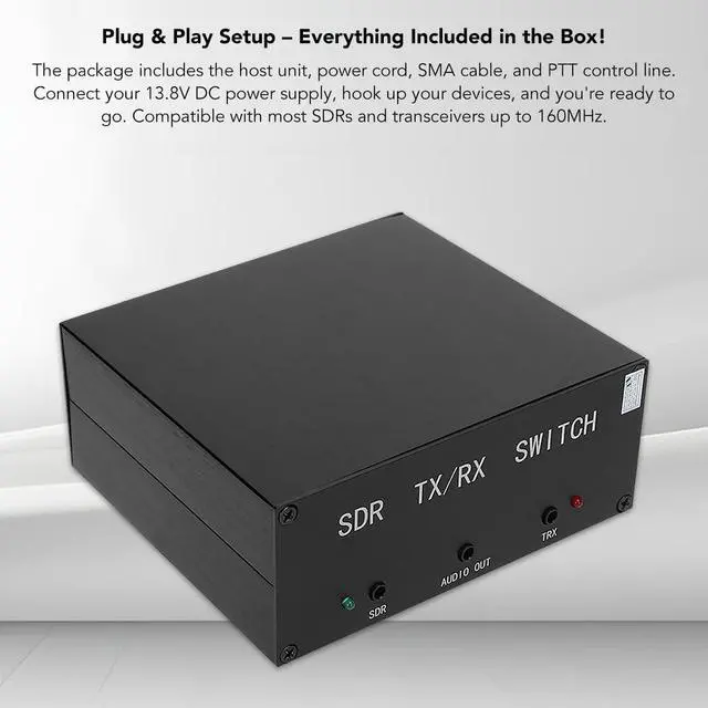 Alt view image 5 of 5 - Antenna Sharer SDR Transceiver 100W Antenna TR Switch DC 160MHz Aluminum Alloy Box Device 13.8V DC 200mA with Host, Power Cord