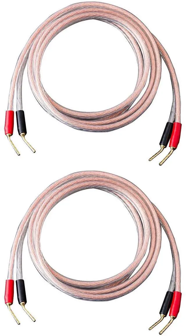 Main image of JORZOR 2 Pack Pin Type Plug to Pin Type Plug Speaker CableAudiophile 14 AWG OFC Speaker Wire (3M(10FT), 2 pin to 2 pin)