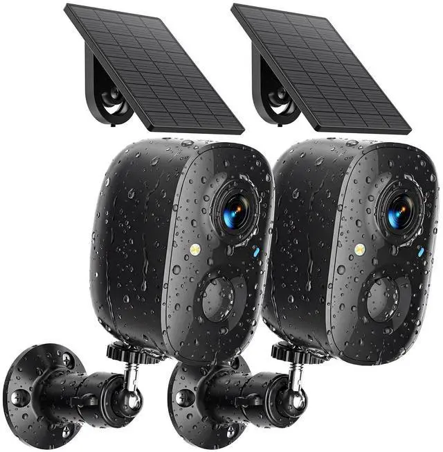 Main image of JESIOO Security Cameras Wireless Outdoor 2K Solar Powered WiFi Cameras for Home Security,AI Motion Detection,Siren Alarm,Spotlight Color Night Vision,2-Way Audio,SD/Cloud Storage (2 Solar Cams)