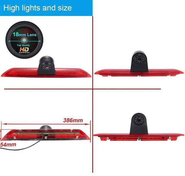 Alt view image 3 of 5 - 7" LCD Monitor+Super HD 1280 * 720 Pixels Brake Light Rear View Backup Camera Third Brake Lamp Reverse Camera for Ford Transit tourneo Custom Jumbo Kasten V363 F150 F250 F350 V636 MK8 2012-2020