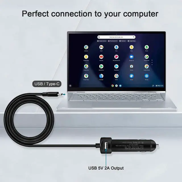 Alt view image 5 of 5 - FLGAN USB C PD Car Charger for Dell 65 Watt Auto Air Adapter Dell Latitude 5420 5520 5430 7320 5430 5320 7420 7520 7400 9420 9520 Inspiron 14 7490 P137G HA65NM170