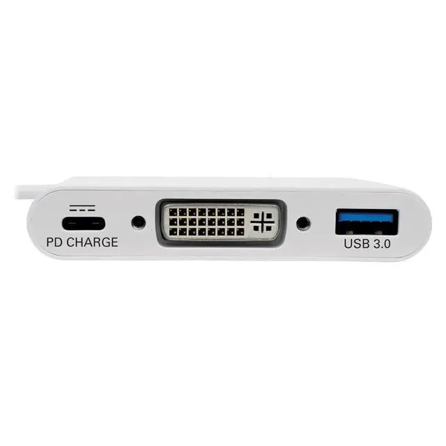 Alt view image 2 of 5 - Tripp Lite USB C to DVI Multiport Video Adapter Converter 1080p w/USB-A Hub & USB-C PD Charging Port, Thunderbolt 3 Compatible, USB Type C, USB Type-C (U444-06N-DU-C)