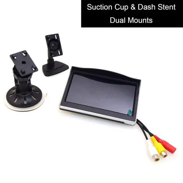 Alt view image 2 of 5 - EKYLIN Car Monitor, 5" Wide Input Truck/in-Car LCD Screen, Dual Mounting Bracket, 2 RCA Channel for Backup Camera/Rear View/DVD/Media Player