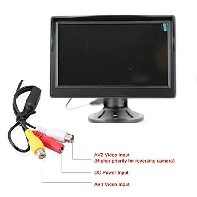 Alt view image 5 of 5 - EKYLIN Car Monitor, 5" Wide Input Truck/in-Car LCD Screen, Dual Mounting Bracket, 2 RCA Channel for Backup Camera/Rear View/DVD/Media Player