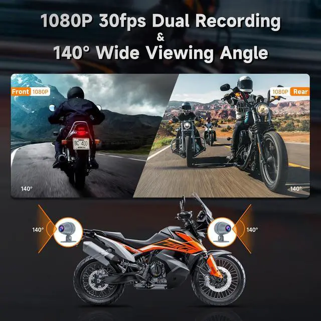 Alt view image 3 of 5 - Motorcycle CarPlay with Dual Cameras TPMS, 6.86 Inch Wireless CarPlay Android Auto Screen for Motor, 1080P Front and Rear Camera, Siri Voice Control