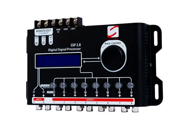 Alt view image 2 of 5 - SSP 2.8 Digital Signal Processor & Equalizer 15-Band Graphic EQ, 2 Input/8 Output, 12 Presets, Built-in Crossover for Car Audio Enhancement