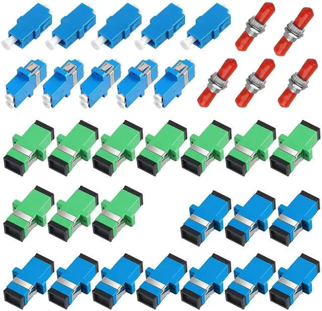 Main image of fyboptwu - 35 pcs Fiber Optic Couplers Kit for SC ST LC Simplex or Duplex Cables, 35pcs Fiber Optic Adapter Couplers for Multi-Mode & Single-Mode Patch Cords