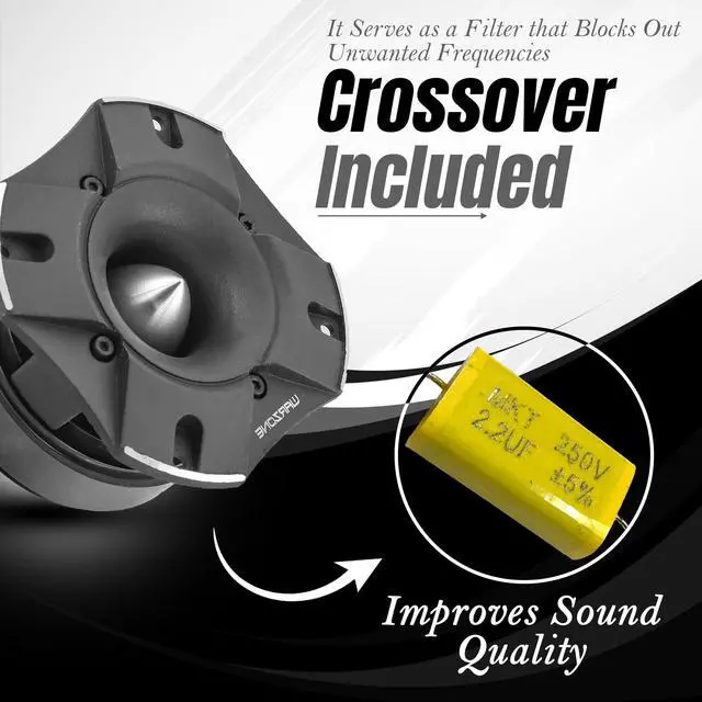 Alt view image 5 of 5 - Warzone 2X WZ80TW 4.81-Inch Super Tweeter Speaker, 4 Ohm, 3600W Total Max Power, 103dB Sensitivity, Titanium Diaphragm, CCAW Voice Coil for Pro Car Audio (Pair)