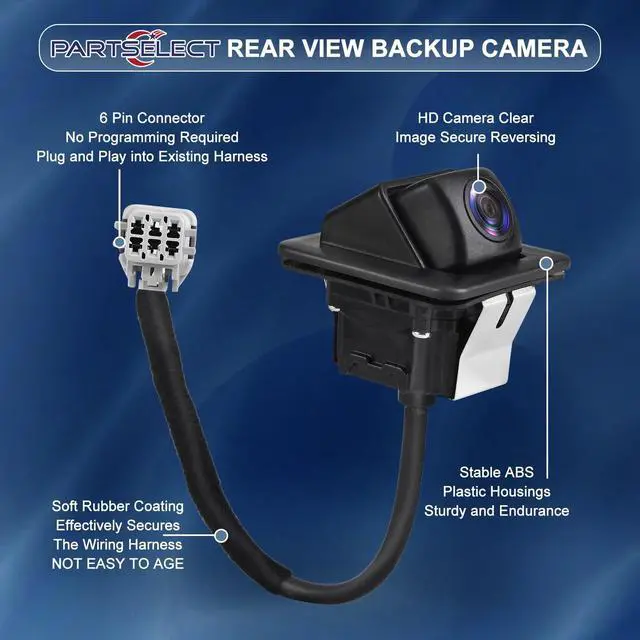 Alt view image 3 of 5 - Partselect 95760-A7000 Rear View Backup Camera Replacement for Kia Forte Sedan 2014 2015 2016 1.8L / 2.0L L4 Back Up Camera Replaces# 95760A7000, KI1960114