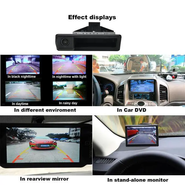 Alt view image 4 of 5 - Canying Car Rear View Reverse Back Trunk Handle Camera Special for BMW E60 E61 E70 E71 E72 E82 E88 E84 E90 E91 E92 E93 X1 X5 with Moving Parking line