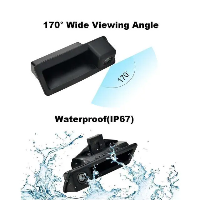 Alt view image 5 of 5 - Canying Car Rear View Reverse Back Trunk Handle Camera Special for BMW E60 E61 E70 E71 E72 E82 E88 E84 E90 E91 E92 E93 X1 X5 with Moving Parking line