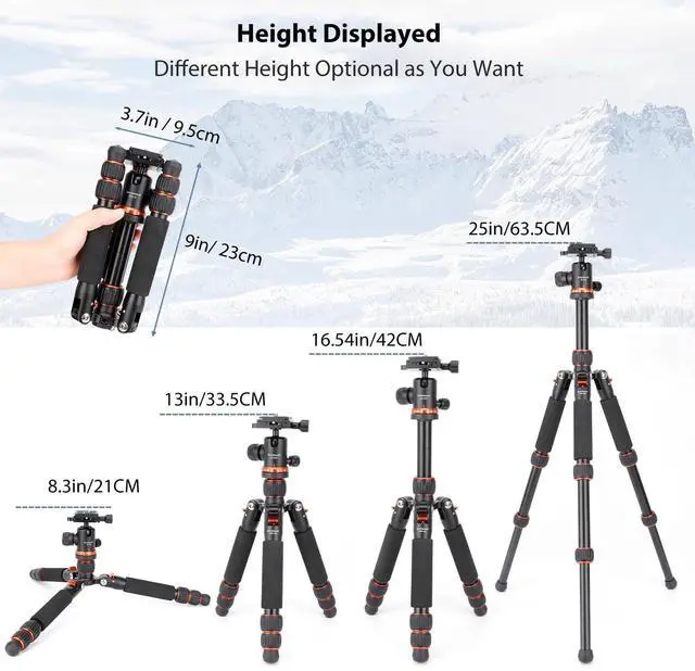 Alt view image 2 of 5 - Koolehaoda Mini Tabletop Tripod with 360 Ball Head, Aluminum Portable