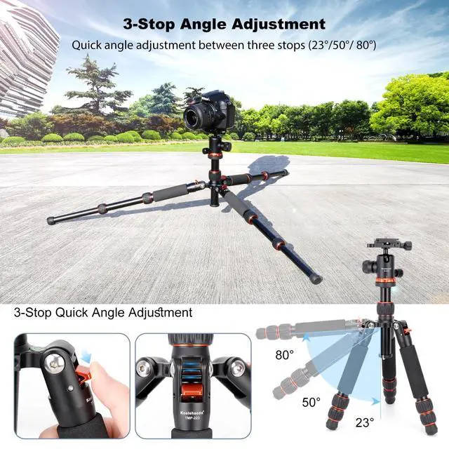 Alt view image 4 of 5 - Koolehaoda Mini Tabletop Tripod with 360 Ball Head, Aluminum Portable