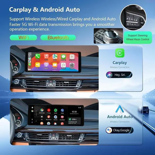 Alt view image 2 of 5 - 12.3 Inch Car Stereo Carplay Touchscreen for BMW X5 X6 2014-2016 F15 F16