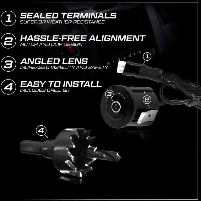 Alt view image 2 of 5 - Polaris PRO XP, PRO R, PRO S & Turbo R RZR Ride Command (High Definition Version) Front Camera - Plug and Play for Factory Installed Ride Command (WLL NOT FIT 2026 Models)