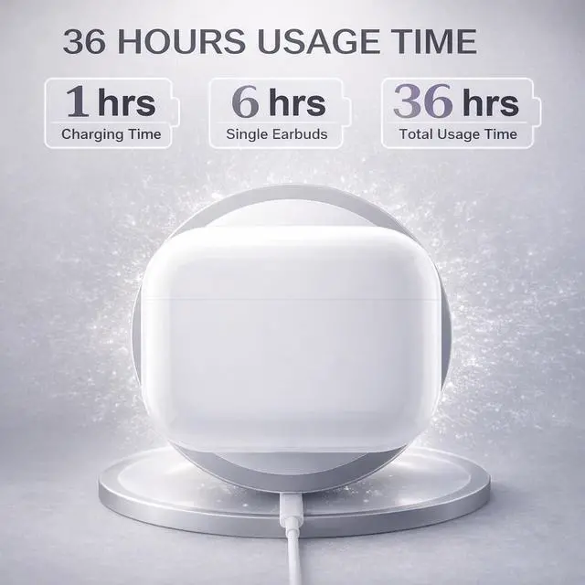 Alt view image 4 of 5 - Wireless Earbuds (2nd Gen), Active Noise Cancellation, Bluetooth 5.3, High-Fidelity Sound, IPX7 Waterproof, 40-Hour Playtime, Wireless in-Ear Ear Buds Pro 2 for Apple iPhone/Android, Whi