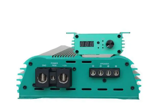 Alt view image 4 of 4 - DOWN4SOUND JP23 V1.5 Elite Teal ^^ Monoblock Amplifier - 2300W RMS, 1-Ohm Stable, Linkable for Car Audio Systems, High-Performance Bass Amplifier for 2000W Subwoofer Setup