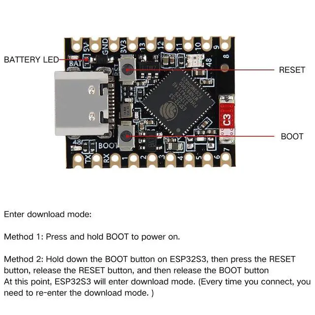 Alt view image 4 of 5 - 8PCS Supermini ESP32-S3 Type-C Development Board, Dual-Core 160MHz RISC-V Processor, 2.4GHz WiFi + Bluetooth 5.0, Builtin 4MB Flash for IoT Wearable, Smart Homes & Arduino