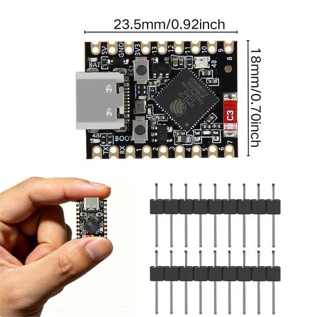 Alt view image 5 of 5 - 8PCS Supermini ESP32-S3 Type-C Development Board, Dual-Core 160MHz RISC-V Processor, 2.4GHz WiFi + Bluetooth 5.0, Builtin 4MB Flash for IoT Wearable, Smart Homes & Arduino