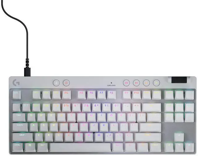 Main image of Logitech G PRO X TKL Rapid (Tenkeyless) Wired Gaming Keyboard: Magnetic Analog Switches with Rapid Trigger, Lightsync RGB, Detachable USB-C Cable, Volume Roller & Media Buttons - White