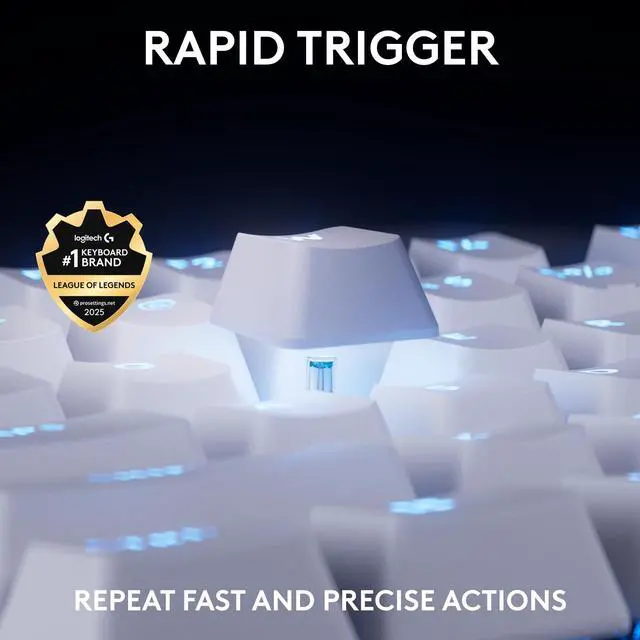 Alt view image 3 of 5 - Logitech G PRO X TKL Rapid (Tenkeyless) Wired Gaming Keyboard: Magnetic Analog Switches with Rapid Trigger, Lightsync RGB, Detachable USB-C Cable, Volume Roller & Media Buttons - White