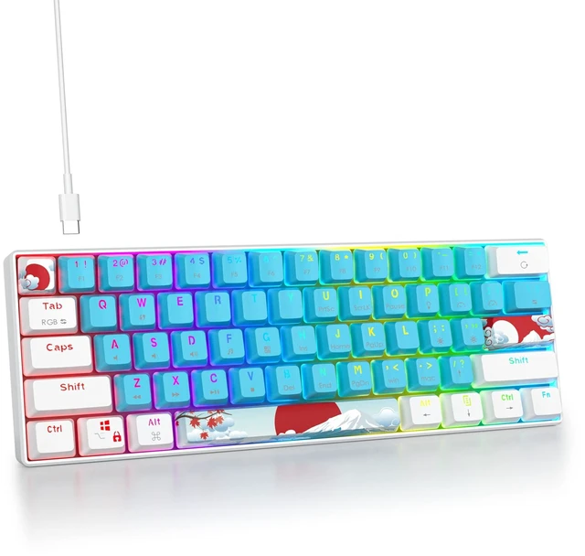 Main image of surmen 60% Mechanical Gaming Keyboard,RGB Compact Wired Keyboard 60 Percent Backlight Anti-ghosting for Windows Laptop PC (61 Blue)