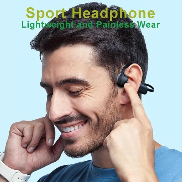 Alt view image 3 of 5 - DHBY Swimming Headphones Bone Conduction Open Ear Headset MP3 Player Built-in 32G Memory IP68 Underwater Stereo Bluetooth Earphone LED Screen for Driving Bicycling Running Skiing-CS05 Orange