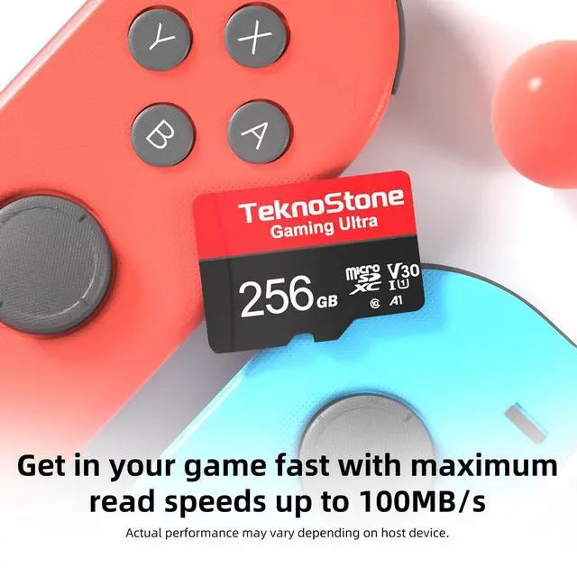 Alt view image 2 of 5 - TEKNOSTONE 128GB Gaming MicroSDXC TF Memory Card with Adapter 1 Pack
