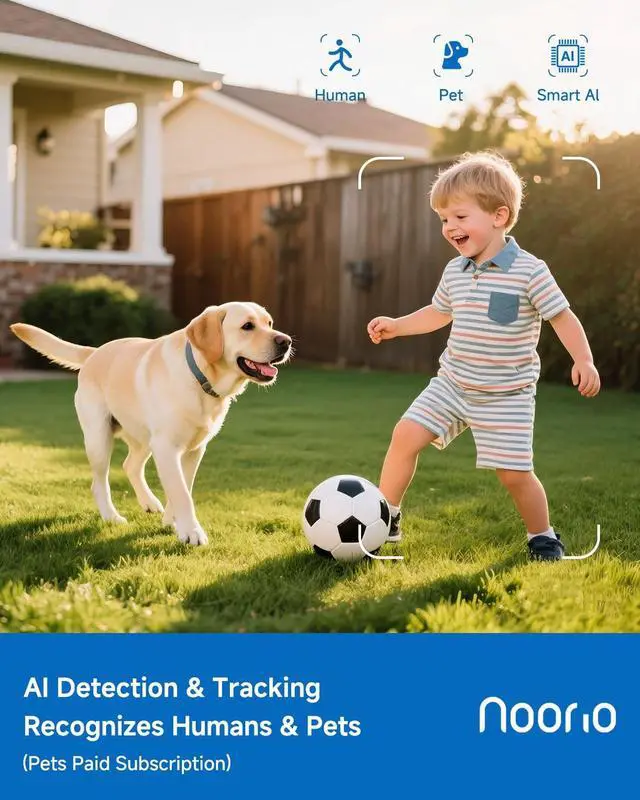 Alt view image 4 of 5 - Noorio Security Cameras Wireless Outdoor Magnetic, 1080P Battery Powered Indoor Cameras for Home Security, Smart Motion Detection Outdoor Pet Dog Camera, Free Local Storage MagCam, 2.4G WiFi, B