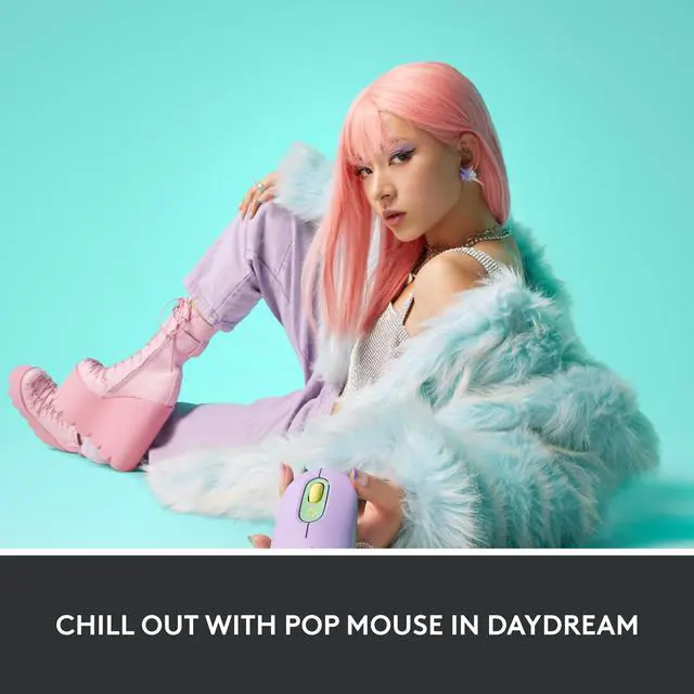 Alt view image 2 of 5 - Logitech POP Mouse, Compact and Portable Wireless Bluetooth Mouse with Programmable Buttons and Quiet Clicks, Easy-Switch Between up to 3 Devices, Laptop, Tablet, PC - Daydream Mint
