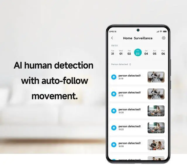 Alt view image 5 of 5 - XIAOMI Smart Camera C200, 1080p Home Security Camera with 360 View, AI Human Detection, Infrared Night Vision with No Visible Light, 2-Way Audio, SD & Cloud Storage, Indoor Wireless Wi-Fi Camer